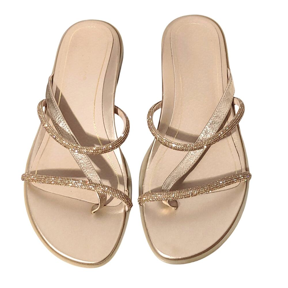 Vionic Prism Sandals Gold Metallic Rhinestone Women's 8M Comfort Slide Orthotic - Picture 4 of 8